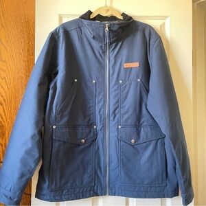 Columbia Loma Vista Barn Coat Jacket Men L Full Zip Fleece Lined Navy Blue